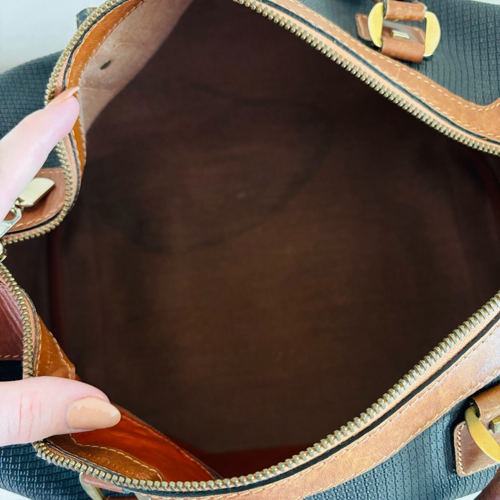 Bally‎ B Logo Boston Style Leather Bag in Black & Brown - Picture 14 of 16